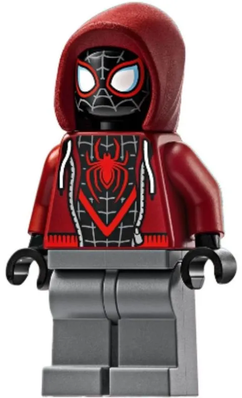 LEGO® Minifig sh0943 - Spider-Man (Miles Morales) - Dark Red Hood