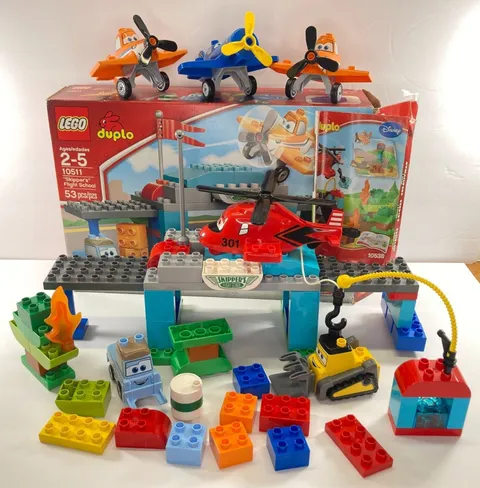 LEGO Duplo Disney Pixar Planes Vehicles Blocks Odd Lot w/Box Instructions Clean!