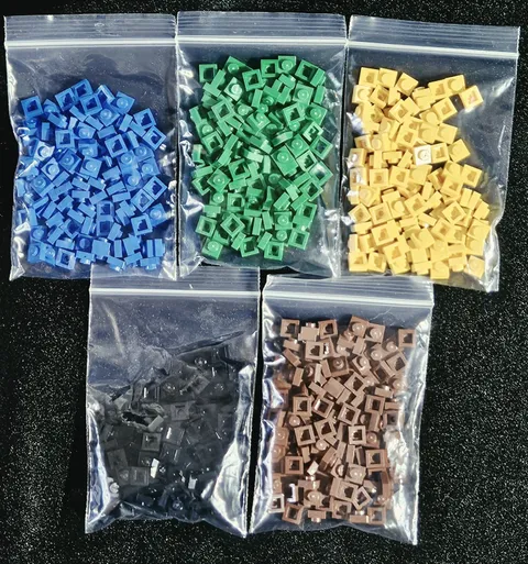 LEGO 1x1 Plates Lot of 100 Part 3024 Pick Color Black Blue Green Yellow Brown 