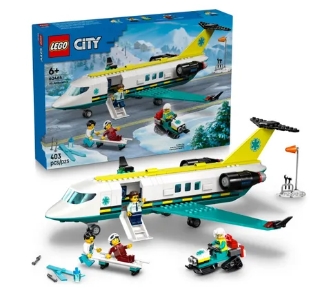 LEGO City Emergency Air Ambulance Airplane Building Toy for Kids - Pretend Play