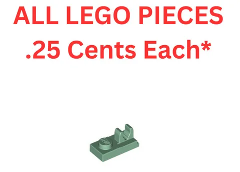 LEGO Plate 1x2 with Top Clip with Gap Sand Green 92280 - Genuine LEGO Parts
