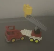 Lego Duplo - Large Fire Truck Firefighter Vehicle W Trailer And Ladder