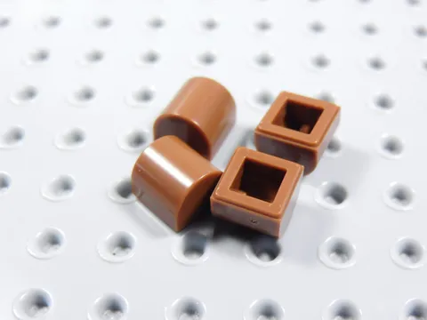 LEGO Lot of 4 Reddish Brown 1x1 Curved Top Bricks BN