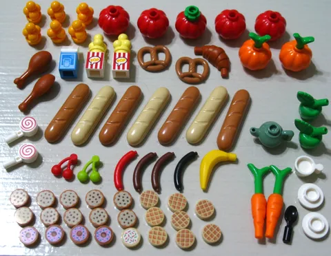 LEGO® Minifigure Utensil Food Carrot Bread Turkey Cookie Milk Donut Apple Lot