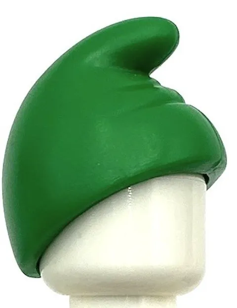 Lego New Green Minifigure Headgear Slouch Hat Dwarf Gnome w/ Tip Facing Front