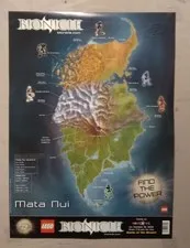 26" X 19" Lego Bioncle. Toys R US Battle Of The Beasts, Mata Nui Island Poster.