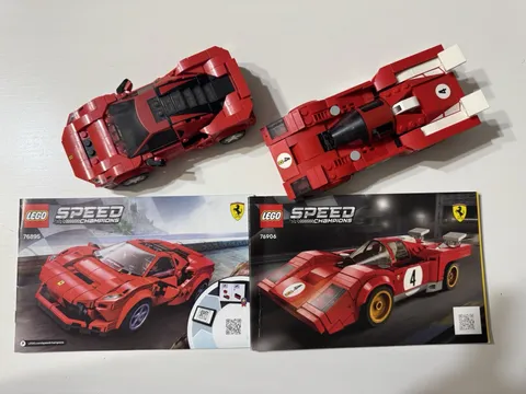 Lego Ferrari Speed Champions Lot of 2 76906 76895 Pre Build W/ manuals Free Ship