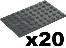 Lego 20 New Dark Bluish Gray Plates 6 x 10 Stud Baseplate Pieces Part 3033 DG01