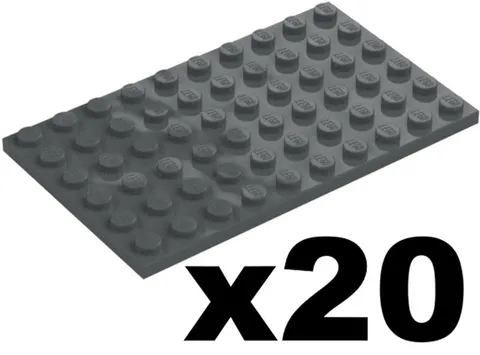 Lego 20 New Dark Bluish Gray Plates 6 x 10 Stud Baseplate Pieces Part 3033 DG01
