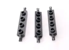 LEGO Parts 2926 (3 pcs) Black Plate, Modified 1 x 4 with Wheels Holder
