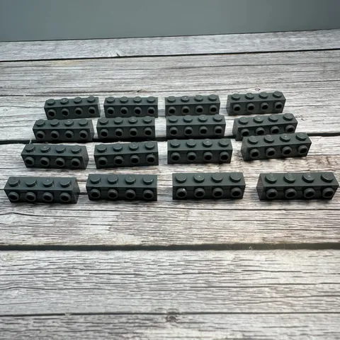 LEGO Brick, Modified 1x4 w/Studs on Side Dark Bluish Gray Part #30414 (16 pcs)