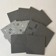 LEGO (10) 16 x 16 Plates - Bluish Gray Baseplate Washed for MOCS Part No. 91405
