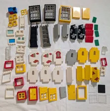 Lot of Vintage Lego Castle Pirates Parts: 60+  Panels, Doors, Windows, Stairs ++