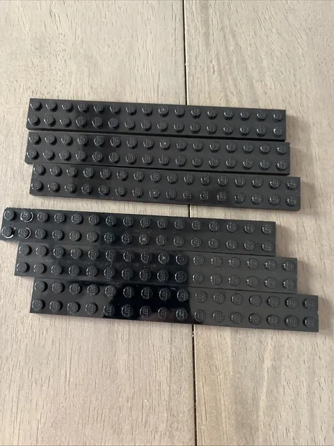 Lego 4282 Black Plate  2x16 - 6 Pieces