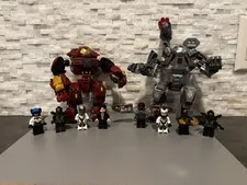 LEGO Marvel Hulkbuster + War Machine Buster + Minifigs No Box