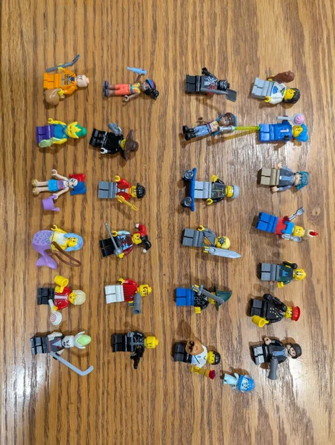 LEGO Minifigure Lot - 25 Mixed Lego Only Minifigures with Accessories - Bulk Lot