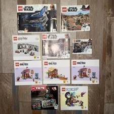 10 Lego Instruction Manual Lot - Star Wars, Harry Potter, One Piece, Vidiyo