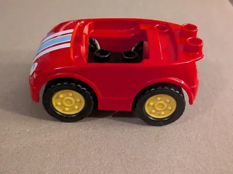 Lego Duplo Red Convertible Car W/ Stripes For Family Vehicle