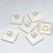 LEGO Parts - White Tile, Modified 2 x 2 with Pin - No 2460 - QTY 6