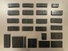 LEGO LOT OF 214 BLACK BRICKS 1x3, 1x4, 1x6, 1x8, 1x10, 1x12