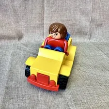 Vintage Lego Duplo 1985 Yellow Car Set 2610 Girl Figure Retro Rare US Seller