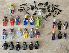 Mini Fig Minifigures Lot - Assorted Mixed Figures w/ Accessories
