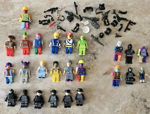 Mini Fig Minifigures Lot - Assorted Mixed Figures w/ Accessories