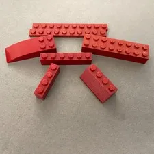 Lego 93888 4477 44126 3037 3010 3009 Scarlet or Brick Red Replacement Pieces