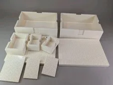 Lot of 5 LEGO IKEA BYGGLEK White Storage Containers Large x2 Small x3