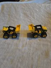 Set Of 2 Vintage Black And Yellow Lego Tractor. 