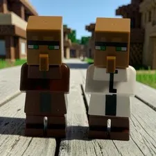 Lego Villager 21165 And 21128 Minecraft Mini Figure  Librarian Villager Lot Of 2