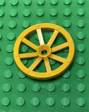 LEGO 4489 Wagon Cart Wheel 33mm Pearl Gold -NOTCHED - part is 4489