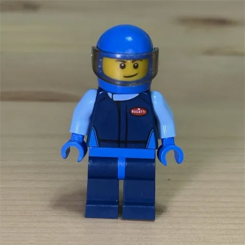 LEGO Bugatti Racing Driver Minifigure with Helmet - Plastic Figure