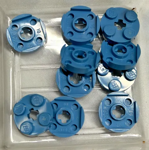 LEGO Plate, Round 2 x 2 with Axle Hole, 4032, Medium Blue, QTY 10 Free Shipping