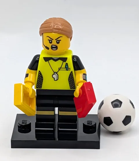 Lego 71037 Minifigure Series 24 Soccer Football Referee w/ Accessories & Stand
