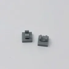 15712 LEGO Parts Tile Modified 1x1 w. Open O Clip LIGHT BLUISH GRAY (2)