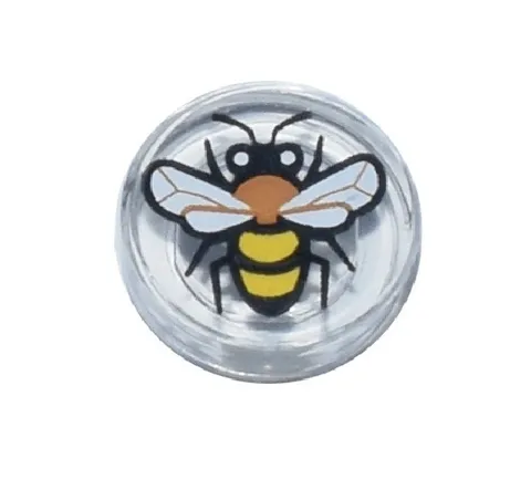 NEW Lego Lot of 10 Round 1 x 1 Tile with Black Medium Nougat and Yellow Bee
