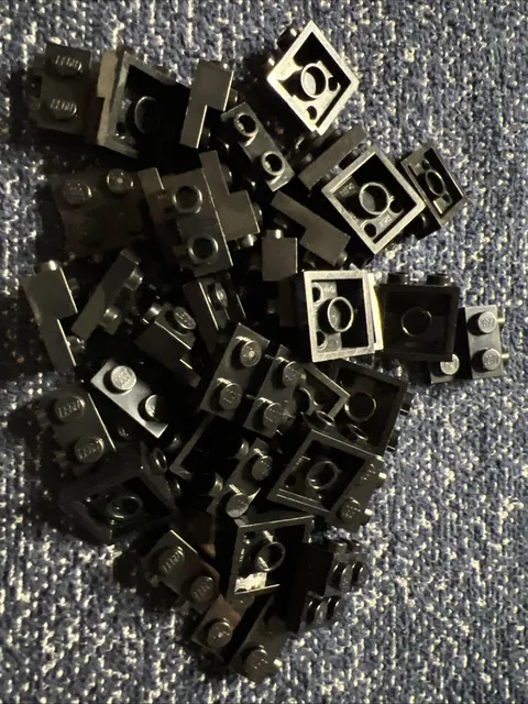 LEGO 99206 Black Plate, Modified 2 x 2 x 2/3 with 2 Studs on Side 37 Pieces