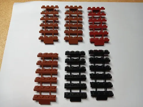LEGO BULK LOT OF 6 STAIRS STRAIGHT OPEN 7X4X6  #30134 MIXED COLORS