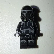 LEGO Minifigure Black Helmeted Trooper w/ Black Helmet & Armor Outfit Pre Used