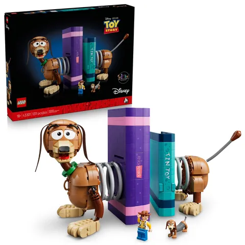 LEGO Disney and Pixar Toy Story Slinky Dog Bookends - Building Set for Adults, A
