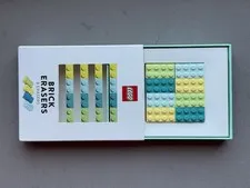 LEGO Erasers : Set of 8 Genuine Lego Brand Brick Erasers - NEW / OPEN BOX
