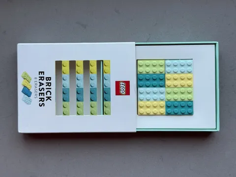 LEGO Erasers : Set of 8 Genuine Lego Brand Brick Erasers - NEW / OPEN BOX