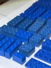 LEGO blue blocks planks pieces parts blocks lot