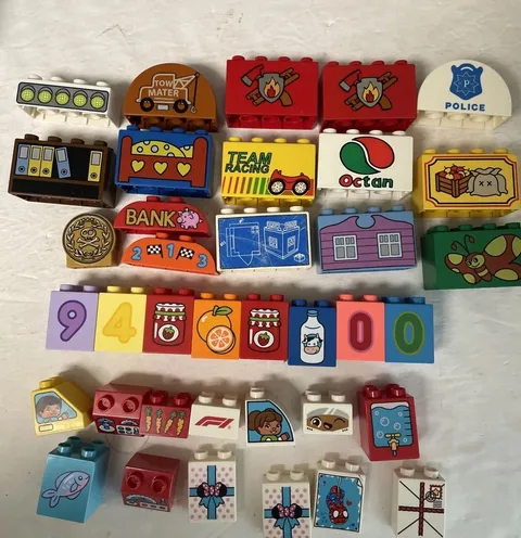 Lego Duplo Painted Specialty Bricks Lot Of 37