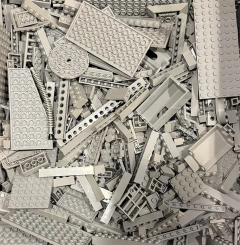 Lego Lot by Color 1/2 LB Pound  Color Sorted Bulk - light gray