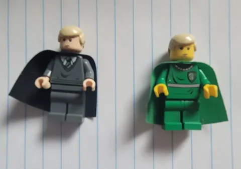 Lego Draco Malfoy 4726 Green Quidditch Uniform Lot of 2 Draco Figures