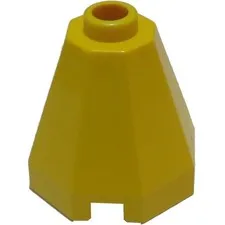 LEGO 16x Yellow Cone 2 x 2 x 1 2/3 Octagonal inv.594
