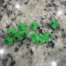 Lego 10 New Green Plant Plates Round 1 x 1 Stud w/ 3 Leaves Parts 32607