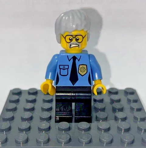 Lego The Lego Movie Pa Cop Police Officer Minifigure With Gray Hair